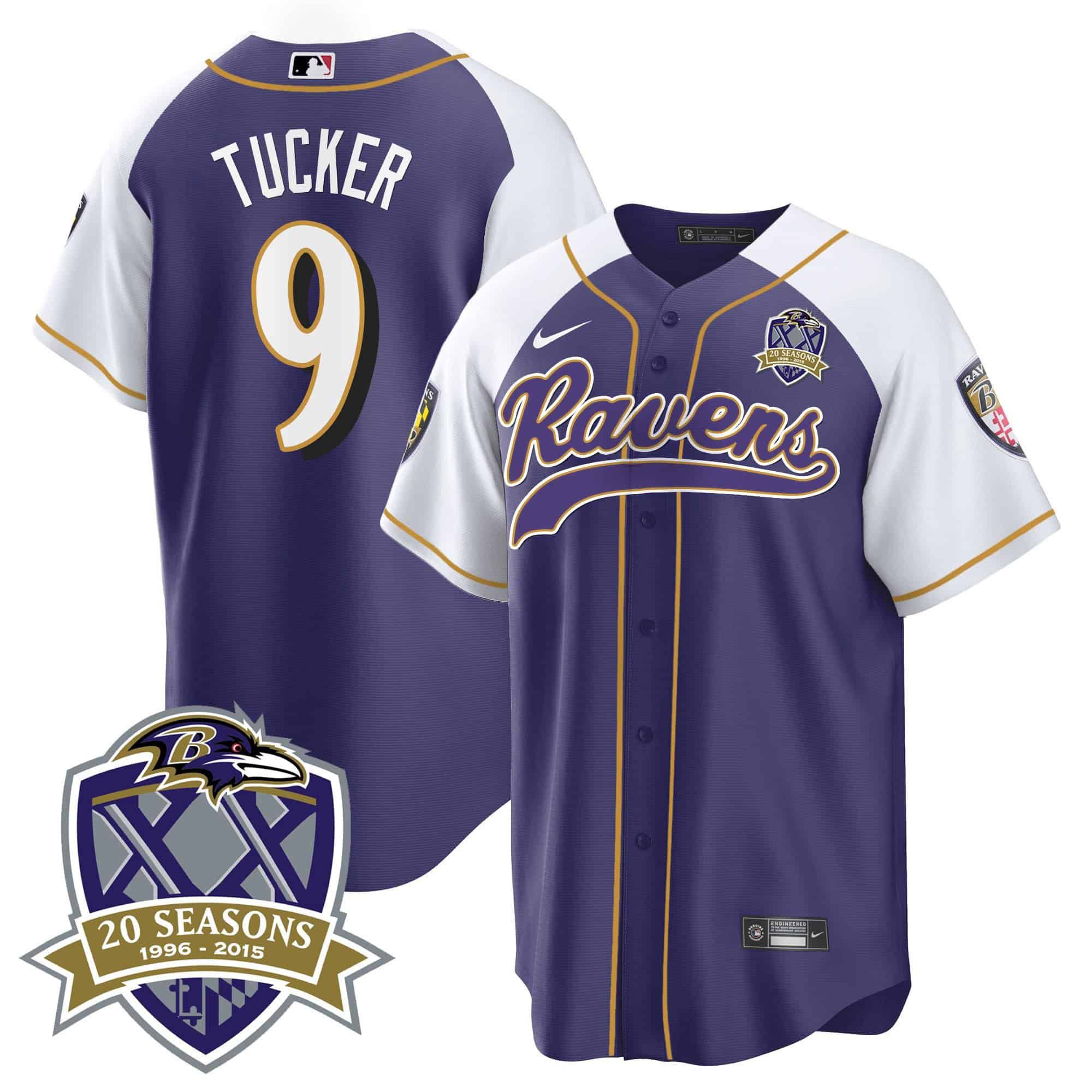 Men Baltimore Ravens #9 Tucker Purple 2024 Nike 20th Season Patch Baseball NFL Jersey->indianapolis colts->NFL Jersey